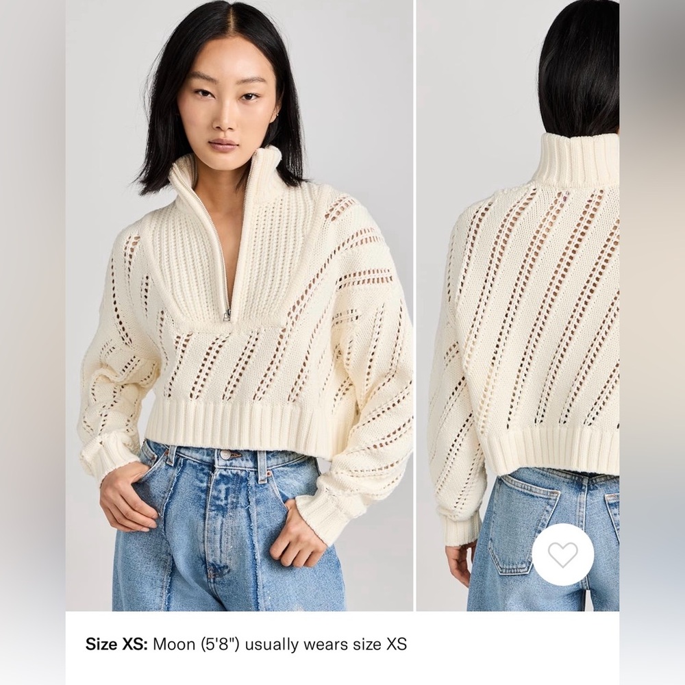 STAUD Cropped Hampton Sweater Sz S - Picture 5 of 10